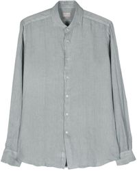 Xacus - Spread-collar Linen Shirt - Lyst