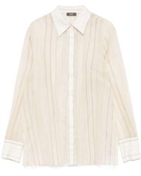 Peserico - Gestreepte Organza Blouse - Lyst