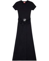 DIESEL - Robe drapée D-Rowy à plaque logo - Lyst