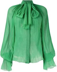 Atu Body Couture - Pussy-Bow Silk Blouse - Lyst