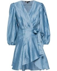 Maje - Linen-blend Wrap Dress - Lyst