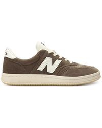 New Balance - T500 Perforated-Detail Suede Sneakers - Lyst