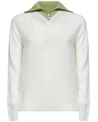 MM6 by Maison Margiela - Layered-Effect Zip-Collar Sweater - Lyst