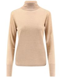 Aspesi - Roll-Neck Long-Sleeve Fine-Knit Top - Lyst