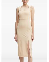 Patrizia Pepe - Square-Neck Slit Midi Dress - Lyst