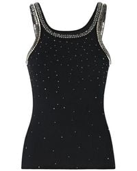 Pinko - Ribbed Top With Bejewelled Embellishment - Lyst