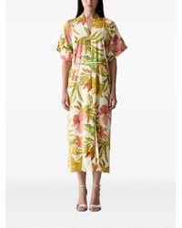 Joseph Ribkoff - Floral-Print Tie-Waist Midi Dress - Lyst