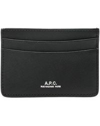 A.P.C. - Logo-stamp Leather Card Holder - Lyst