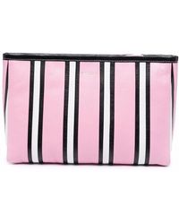 Balenciaga - Barbes Striped Leather Pouch - Lyst