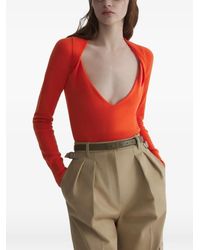 Mugler - Cashmere V-Neck Knit Top - Lyst
