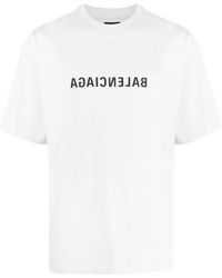 Balenciaga - Inverted logo-print cotton T-shirt - Lyst