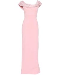 Solace London - Cardinale Crystal-Embellished Cowl-Neck Maxi Dress - Lyst