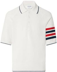 Thom Browne - Linen Cotton 4-Bar Relaxed Fit Polo - Lyst