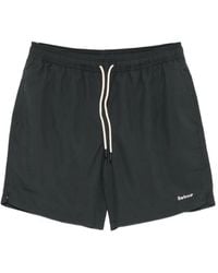 Barbour - Staple Drawstring Logo-Embroidered Swim Shorts - Lyst