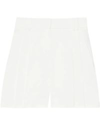 Another Tomorrow - Linen Pleated Shorts - Lyst