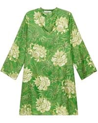 Maliparmi - Printed Silk Mini Caftan Dress - Lyst