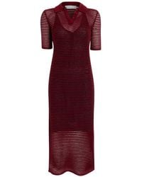 Proenza Schouler - Meline Striped Polo-Collar Midi Dress - Lyst