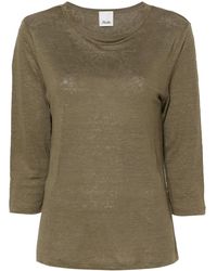 Allude - Boat-Neck Linen Jumper - Lyst