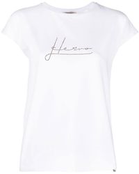 Herno - Crystal-embellished Logo T-shirt - Lyst
