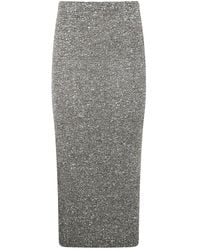 D.exterior - Sequin-Embellished Knitted Midi Skirt - Lyst
