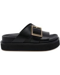 Paloma Barceló - Demi Buckle Leather Sandals - Lyst