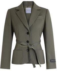 Patou - Belted Single-Breasted Blazer - Lyst