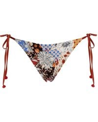 Agua Bendita - Patchwork-Print Tie-Side Bikini Bottoms - Lyst