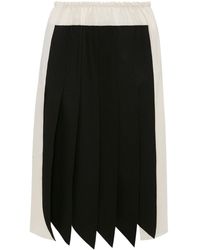 Victoria Beckham - Pleated Silk Midi Skirt - Lyst