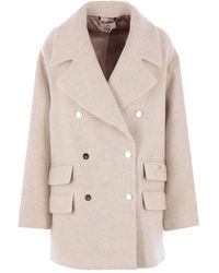 Elisabetta Franchi - Double-Breasted-Button Coat - Lyst