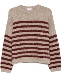 Brunello Cucinelli - Pull Rayé À Sequins - Lyst
