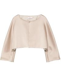 Fely Campo - Broad-Sleeve Crop Jacket - Lyst