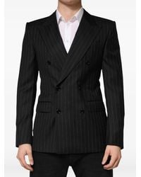 Dolce & Gabbana - Pinstripe Double-Breasted Blazer - Lyst