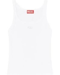 DIESEL - Slim Tank Top With Laser-Cut Oval D - Lyst