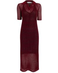 Proenza Schouler - Meline Striped Polo-Collar Midi Dress - Lyst