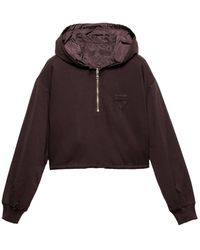 Prada - Cotton And Re-Nylon Hoodie - Lyst