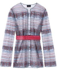 Giorgio Armani - Bead-Embellished Fringed Cardigan - Lyst