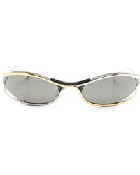 Gucci - Ovale Sonnenbrille mit Logo-Gravur - Lyst