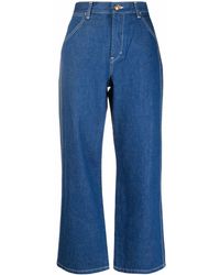 Tory Burch - Cropped-Jeans mit hohem Bund - Lyst