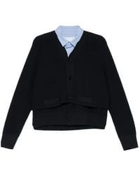 Sacai - Layered-Design V-Neck Cardigan - Lyst