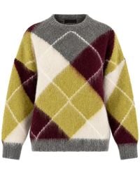 SOLOTRE - Argyle-Knit Sweater - Lyst
