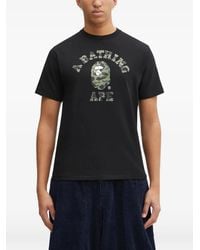 A Bathing Ape - 1St Camo College Logo-Print T-Shirt - Lyst