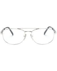 Prada - Logo-Print Aviator-Frame Glasses - Lyst
