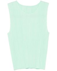 Pleats Please Issey Miyake - Monthly Colors May Pleated Sleeveless Top - Lyst