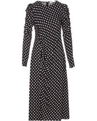 Mar De Margaritas - Gepunktetes Kleid mit gerafften Ärmeln - Lyst