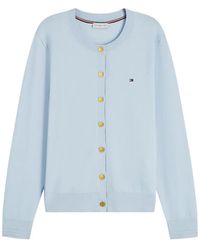 Tommy Hilfiger - Logo-Embroidered Button-Up Cardigan - Lyst