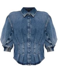 AllSaints - Camicia Denim Con Maniche A Palloncino - Lyst