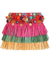 Dolce & Gabbana - Raffia Mini Skirt With Applications - Lyst