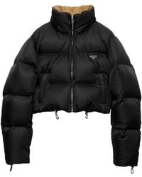 Prada - Cropped Re-Nylon Down Jacket - Lyst