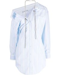 Alexander Wang - Striped Crystal-embellished Shirt Dress - Lyst