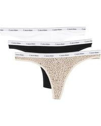 Calvin Klein - Logo-Waistband Thongs (Set Of Three) - Lyst
